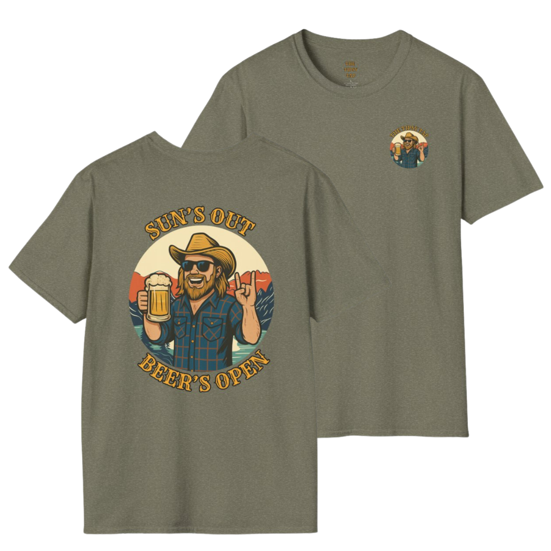 T-Shirt - 'Sun's Out, Beer’s Open'